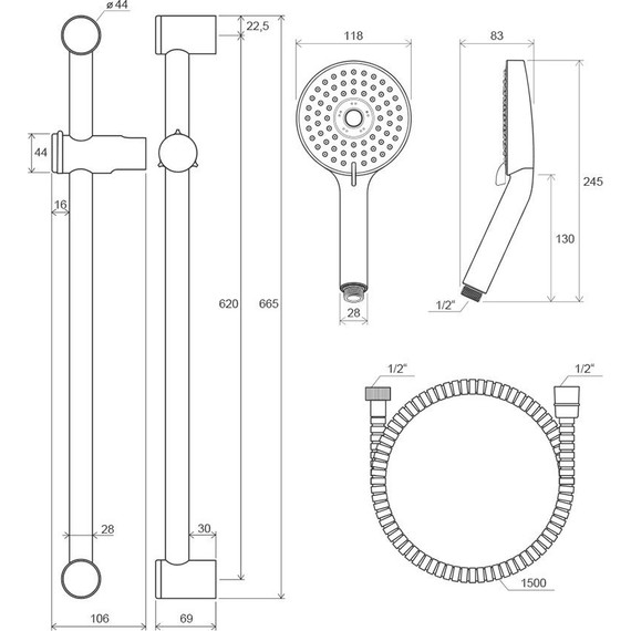 Душевой гарнитур Ravak X07S003 фото 5