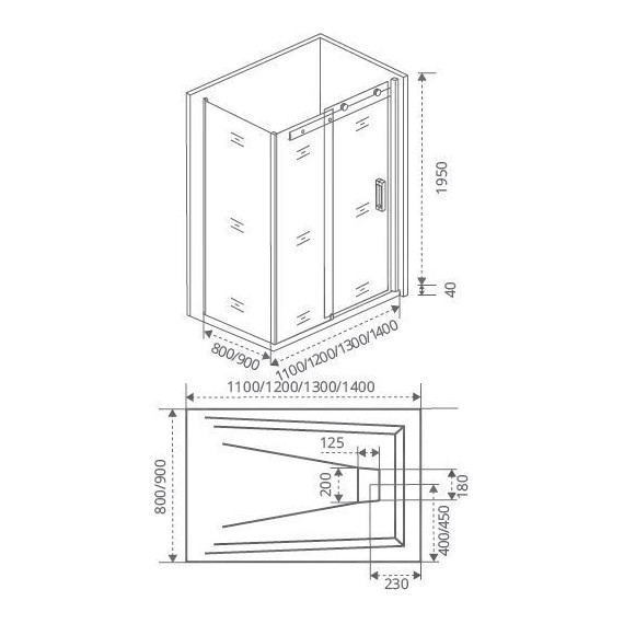 Душевое ограждение Bas Galaxy WTW+SP C-CH 130х90 см, хром/прозрачное фото 6