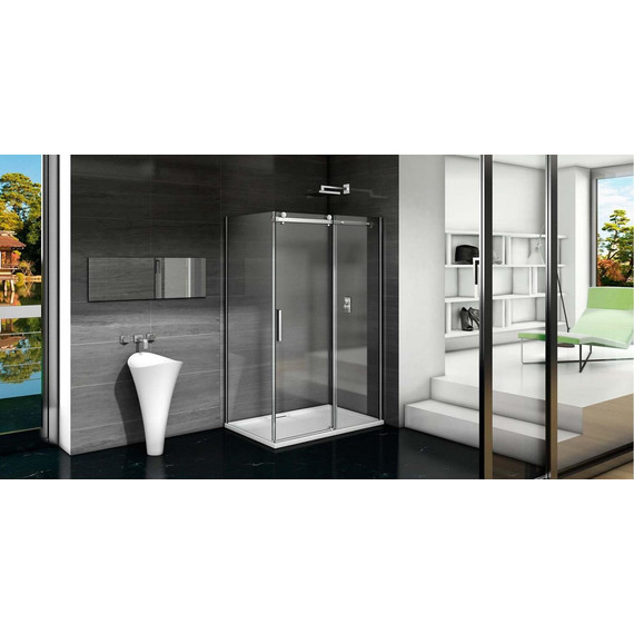 Душевое ограждение Bas Galaxy WTW+SP C-CH 130х90 см, хром/прозрачное фото 5