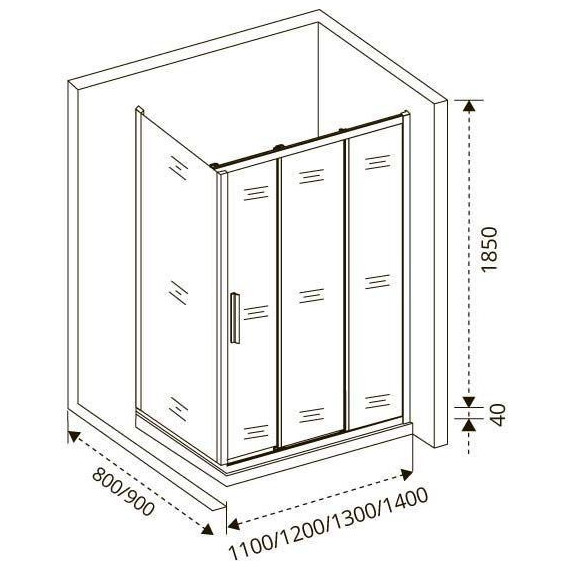 Душевое ограждение Bas Orion WTW+SP C-CH 110х90 см хром/прозрачное фото 6