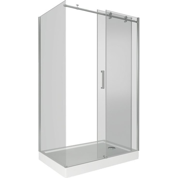 Душевое ограждение Bas Puerta WTW+SP C-CH 110х90 см (стекло 8 мм) хром/прозрачное фото 3