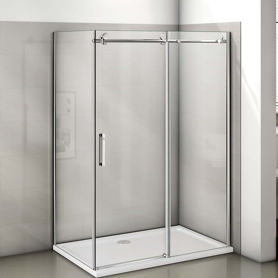 Душевое ограждение Bas Puerta WTW+SP C-CH 120х80 см (стекло 8 мм) хром/прозрачное фото 4