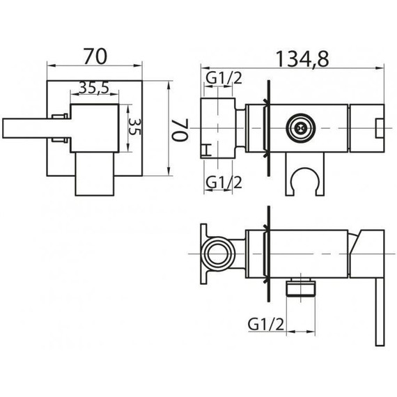 Смеситель для гигиенического душа Cezares CZR-DA2-01 - 2 Смеситель для гигиенического душа Cezares CZR-DA2-01 фото 2