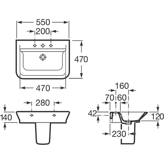 Раковина подвесная Roca Gap 55 см 327475000 - 6 Раковина подвесная Roca Gap 55 см 327475000 фото 6
