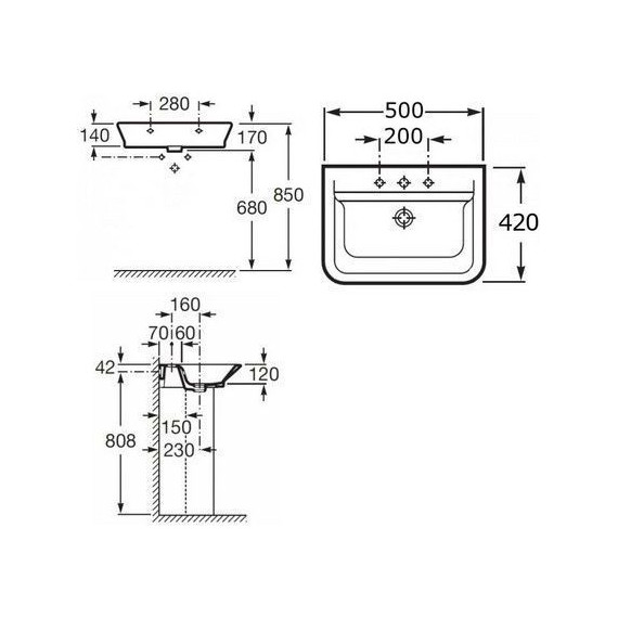 Раковина подвесная Roca Gap 50 см 327476000 фото 7