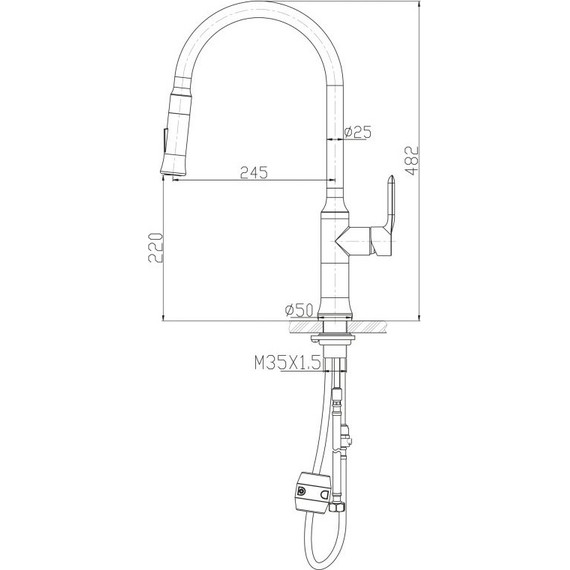 Смеситель для кухни BelBagno BB-LAM38-IN, сатин фото 5