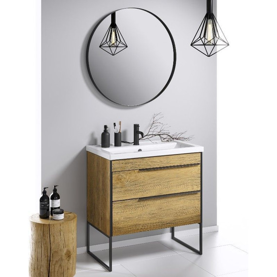 Зеркало Aqwella Fargo 80 см RM0208BLK, черный - 4 Зеркало Aqwella Fargo 80 см RM0208BLK, черный фото 4