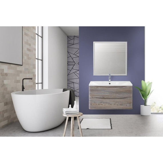 Тумба подвесная с раковиной BelBagno ACQUA-900-2C-SO-PS 90 см, Pino Scania, Цвет фасада: Pino Scania фото 3