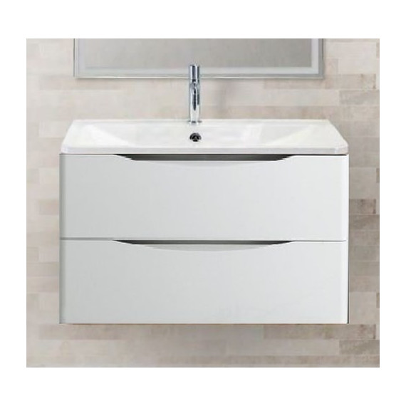 Тумба подвесная с раковиной BelBagno ACQUA-800-2C-SO-BL 80 см, Bianco Lucido, Цвет фасада: Bianco Lucido фото 