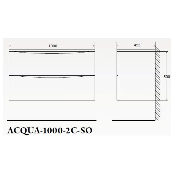 Тумба подвесная с раковиной BelBagno ACQUA-1000-2C-SO-BL 100 см, Bianco Lucido, Цвет фасада: Bianco Lucido фото 4