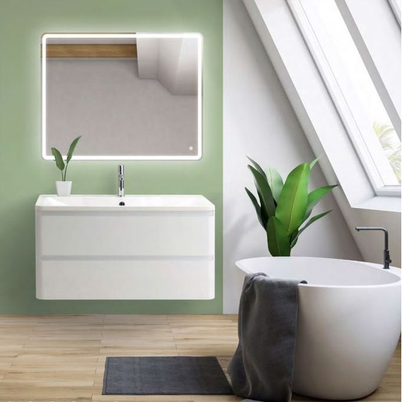 Тумба подвесная с раковиной BelBagno ALBANO-900-2C-SO-BL 90 см, Bianco Lucido, Цвет фасада: Bianco Lucido - 2 Тумба подвесная с раковиной BelBagno ALBANO-900-2C-SO-BL 90 см, Bianco Lucido, Цвет фасада: Bianco Lucido фото 2