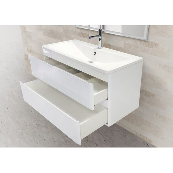 Тумба подвесная с раковиной BelBagno ALBANO-1000-2C-SO-BL 100 см, Bianco Lucido, Цвет фасада: Bianco Lucido - 3 Тумба подвесная с раковиной BelBagno ALBANO-1000-2C-SO-BL 100 см, Bianco Lucido, Цвет фасада: Bianco Lucido фото 3