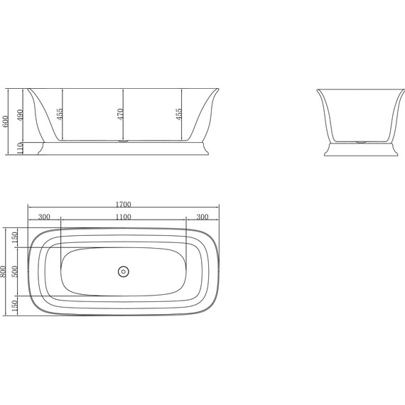 Ванна отдельностоящая BelBagno BB400-1700-800 170х80 см фото 4