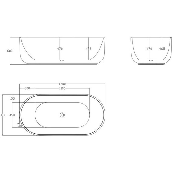 Ванна отдельностоящая BelBagno BB401-1700-800 170х80 см фото 5