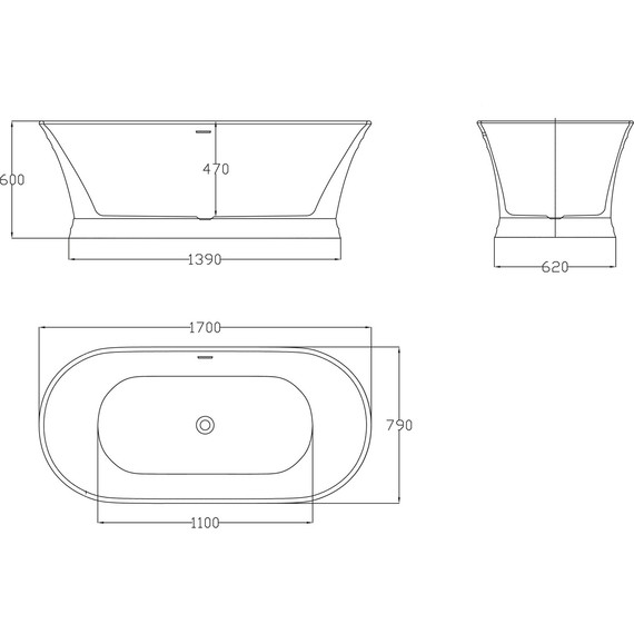 Ванна отдельностоящая BelBagno BB402-1700-790 170х80 см фото 4