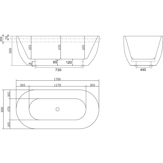 Ванна отдельностоящая BelBagno BB70-1700-800 170х80 см - 5 Ванна отдельностоящая BelBagno BB70-1700-800 170х80 см фото 5