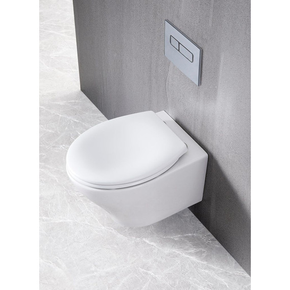 Унитаз подвесной безободковый BelBagno Acqua BB340CHR фото 9