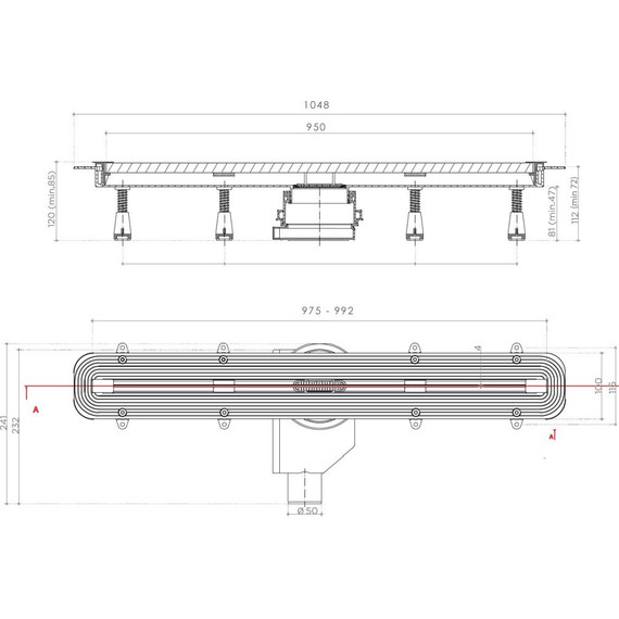 Трап Pestan (BETTOSERB) Confluo Slim Line 95 см 13100036, нержавеющая сталь фото 12
