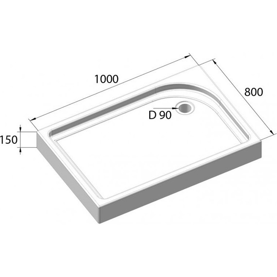 Поддон акриловый BelBagno 100х80 см TRAY-BB-AH-100/80-15-W-R - 6 Поддон акриловый BelBagno 100х80 см TRAY-BB-AH-100/80-15-W-R фото 6
