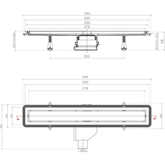 Трап Pestan (BETTOSERB) Confluo Premium White Glass Line 30 см 13000280, нержавеющая сталь/стекло, хром/белый (под плитку), Цвет производителя: хром, белый, Размер трапа: 300 фото 8
