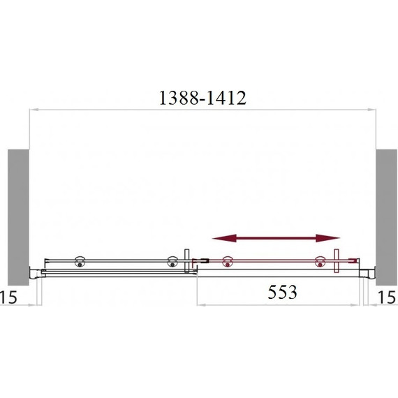 Душевая дверь BelBagno 140х195 см UNO-195-BF-1-140-C-Cr, хром/прозрачное - 5 Душевая дверь BelBagno 140х195 см UNO-195-BF-1-140-C-Cr, хром/прозрачное фото 5