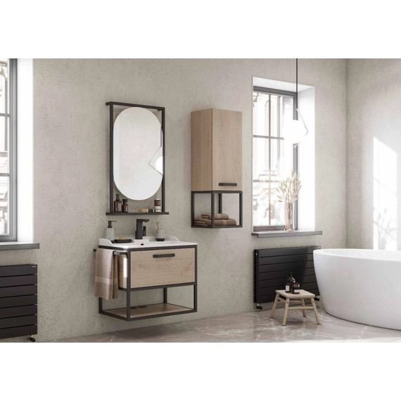 Зеркало Акватон Лофт Фабрик 50 см 1A242502LTDU0, дуб эндгрейн фото 7