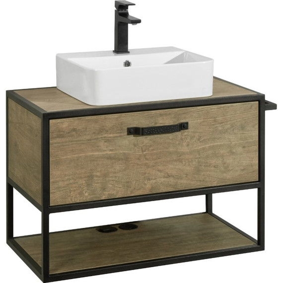 Тумба подвесная с раковиной Акватон Лофт Фабрик 80 см 1A2424K6LTDY0, дуб кантри - 13 Тумба подвесная с раковиной Акватон Лофт Фабрик 80 см 1A2424K6LTDY0, дуб кантри фото 13