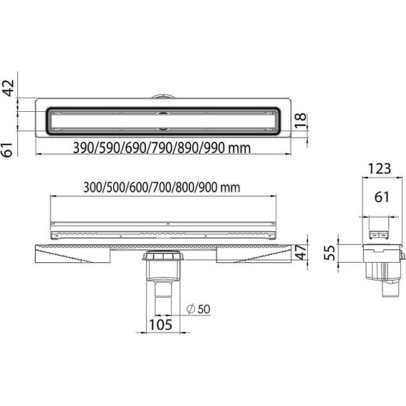 Трап Berges Wasserhaus B1 Keramik 70 см 091118, нержавеющая сталь, Цвет производителя: хром глянцевый, Размер трапа: 700 - 8 Трап Berges Wasserhaus B1 Keramik 70 см 091118, нержавеющая сталь, Цвет производителя: хром глянцевый, Размер трапа: 700 фото 8