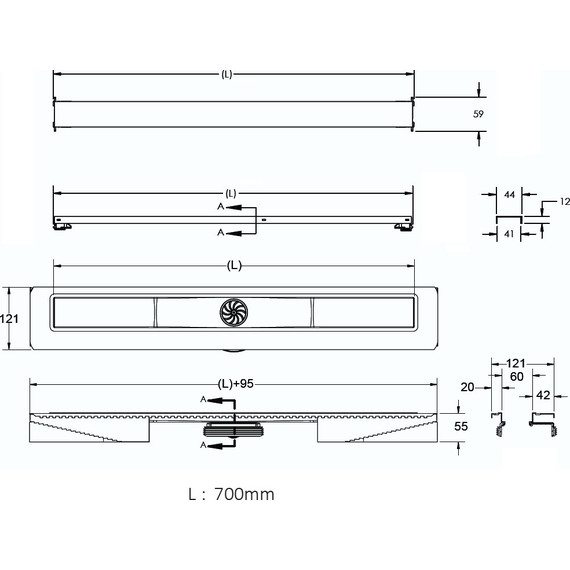 Трап Berges Wasserhaus C1 Norma 70 см 090138, нержавеющая сталь, Цвет производителя: хром матовый, Размер трапа: 700 - 7 Трап Berges Wasserhaus C1 Norma 70 см 090138, нержавеющая сталь, Цвет производителя: хром матовый, Размер трапа: 700 фото 7