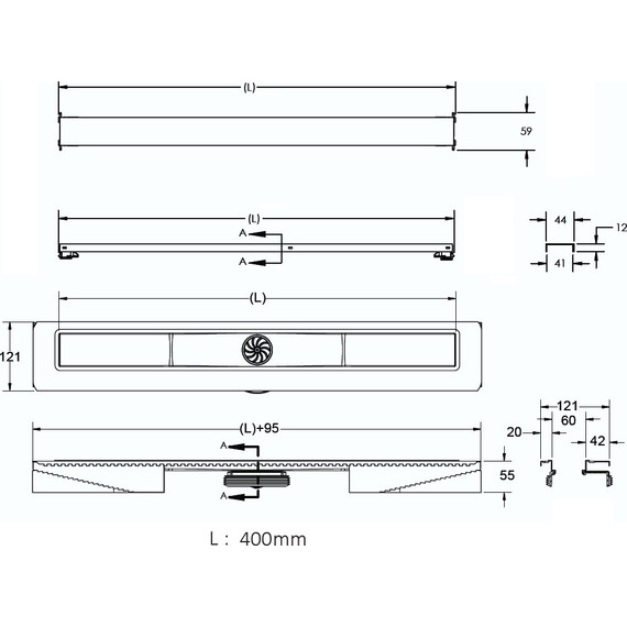 Трап Berges Wasserhaus C1 Norma 40 см 090135, нержавеющая сталь, Цвет производителя: хром матовый, Размер трапа: 400 - 7 Трап Berges Wasserhaus C1 Norma 40 см 090135, нержавеющая сталь, Цвет производителя: хром матовый, Размер трапа: 400 фото 7