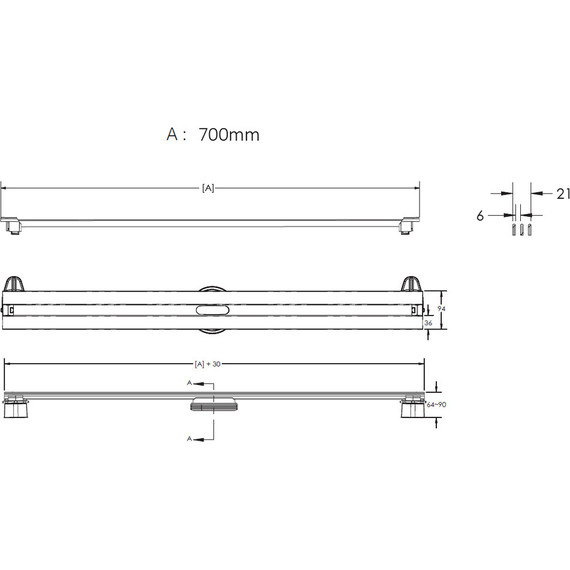 Трап Berges Wasserhaus Super Slim 70 см 091153, нержавеющая сталь - 6 Трап Berges Wasserhaus Super Slim 70 см 091153, нержавеющая сталь фото 6
