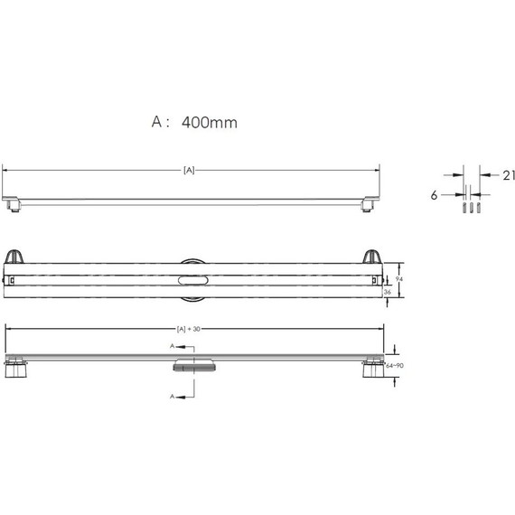 Трап Berges Wasserhaus Super Slim 40 см 090177, нержавеющая сталь - 6 Трап Berges Wasserhaus Super Slim 40 см 090177, нержавеющая сталь фото 6