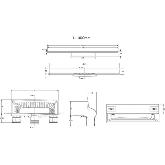 Трап Berges Wasserhaus Wall 100 см 090157, нержавеющая сталь, Цвет производителя: хром матовый, Размер трапа: 1000 - 7 Трап Berges Wasserhaus Wall 100 см 090157, нержавеющая сталь, Цвет производителя: хром матовый, Размер трапа: 1000 фото 7