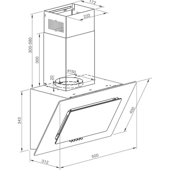 Вытяжка Graude DHE 50.1 S (чёрное стекло) фото 2