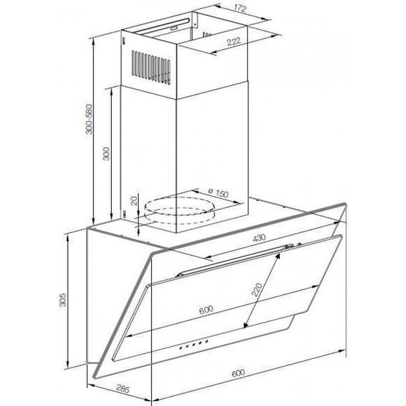 Вытяжка Graude DH 60.0 GE (чёрное стекло) фото 2