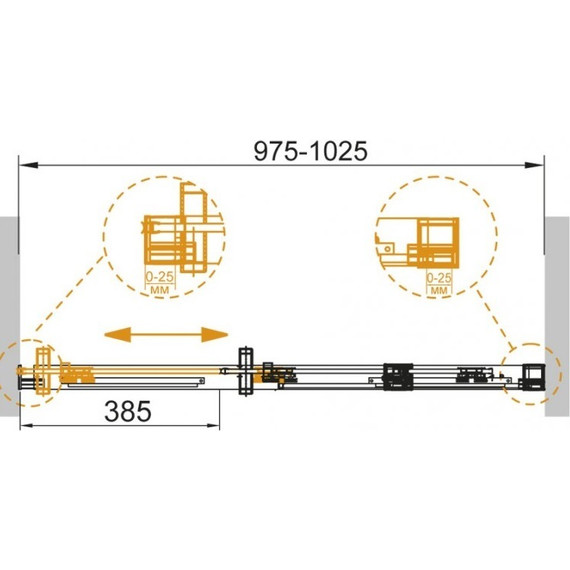Душевая дверь Cezares Duet-Soft BF-1 100 см R (стекло 8 мм), хром/прозрачное фото 2