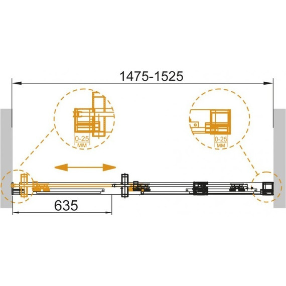 Душевая дверь Cezares Duet-Soft BF-1 150 см (стекло 8 мм), хром/прозрачное фото 2