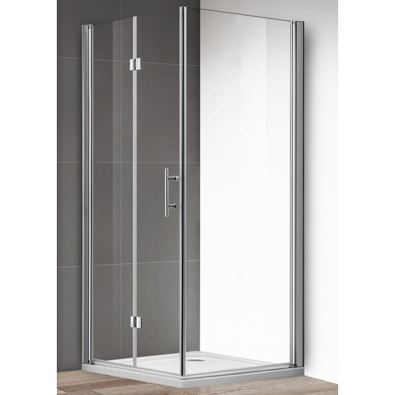 Душевое ограждение Cezares Eco ASH-1 100х80 см, хром/прозрачное фото 