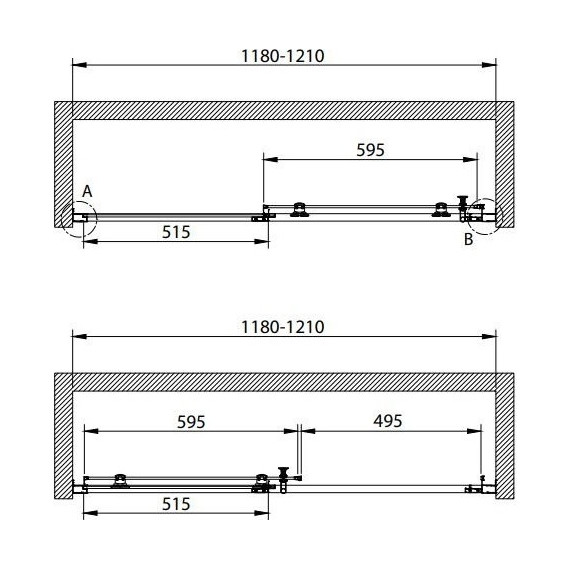Душевая дверь Cezares Eco BF-1 120 см, черный/прозрачное - 2 Душевая дверь Cezares Eco BF-1 120 см, черный/прозрачное фото 2