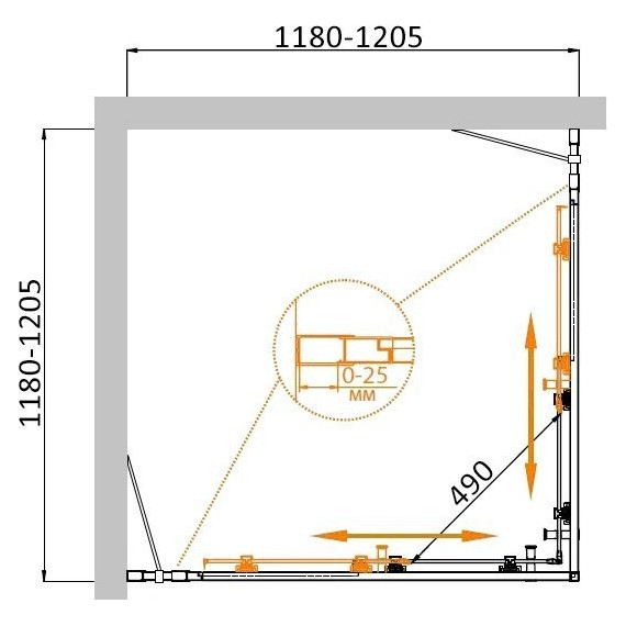 Душевое ограждение Cezares Molveno A-22 120х120 см, хром/прозрачное фото 2
