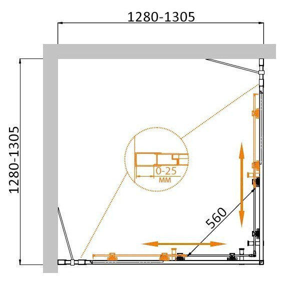 Душевое ограждение Cezares Molveno A-22 130х130 см, хром/прозрачное фото 2