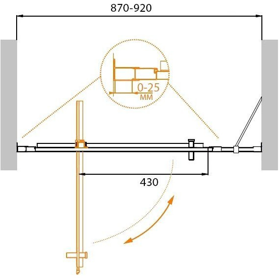 Душевая дверь Cezares Molveno BA-11 90 см, хром/прозрачное - 2 Душевая дверь Cezares Molveno BA-11 90 см, хром/прозрачное фото 2