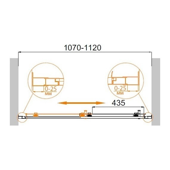 Душевая дверь Cezares Molveno BF-1 110 см, хром/прозрачное - 2 Душевая дверь Cezares Molveno BF-1 110 см, хром/прозрачное фото 2
