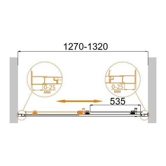 Душевая дверь Cezares Molveno BF-1 130 см, хром/матовое фото 5