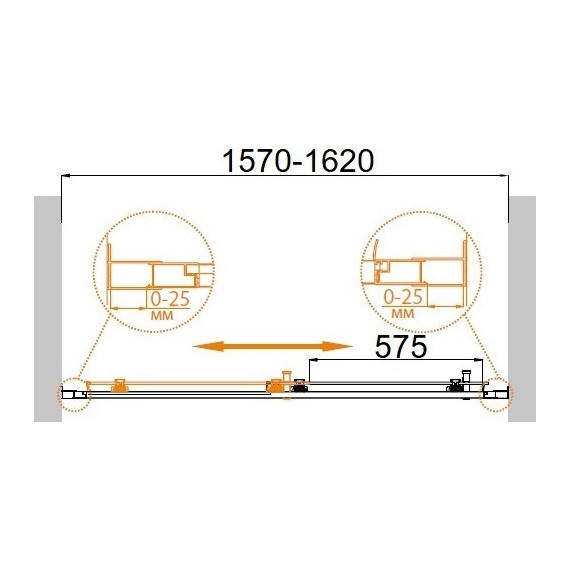 Душевая дверь Cezares Molveno BF-1 160 см, хром/прозрачное - 2 Душевая дверь Cezares Molveno BF-1 160 см, хром/прозрачное фото 2