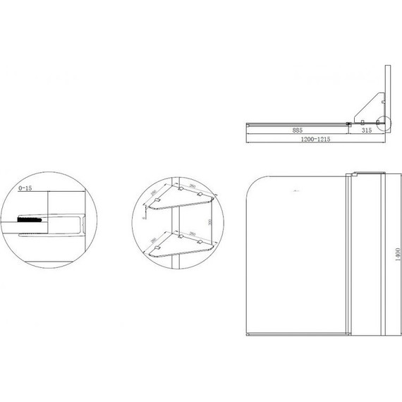 Шторка для ванны Cezares Eco V-12 120 см, хром/прозрачное - 2 Шторка для ванны Cezares Eco V-12 120 см, хром/прозрачное фото 2