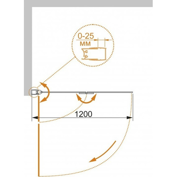 Шторка для ванны Cezares Eco V-21 120 см R, хром/матовое - 5 Шторка для ванны Cezares Eco V-21 120 см R, хром/матовое фото 5