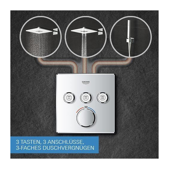 Смеситель для душа с термостатом Grohe Grohtherm SmartControl 29126000 - 5 Смеситель для душа с термостатом Grohe Grohtherm SmartControl 29126000 фото 5