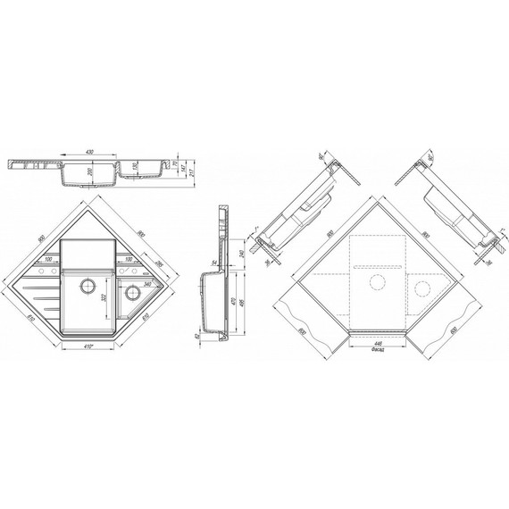 Кухонная мойка Florentina Бомбей 20.375.J0900.102, чёрный фото 4