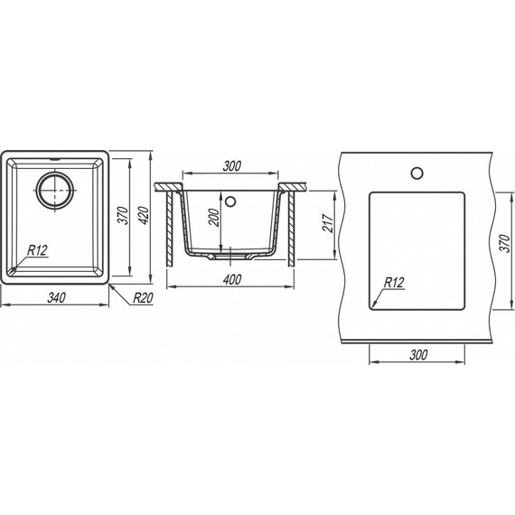 Кухонная мойка Florentina Вега 300 22.305.А0300.202, шампань, Цвет производителя: шампань фото 4
